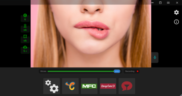 Live streaming app for cam models