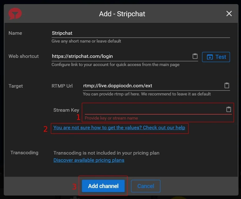 Stream to Stripchat