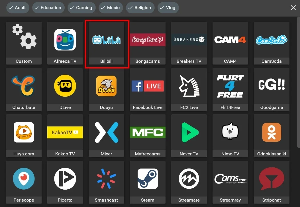 Bilibili multistreaming