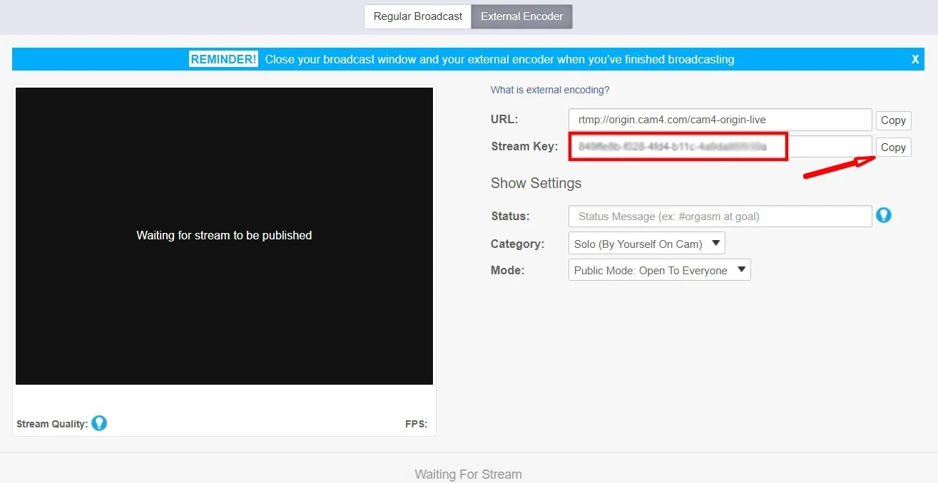 Cam4 stream key