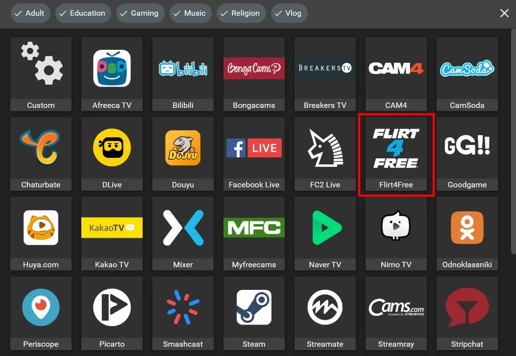Flirt4Free multistreaming