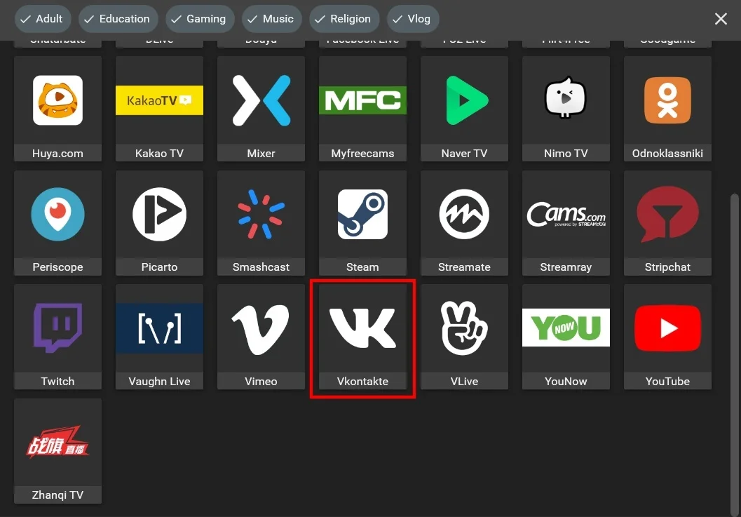 Vkontakte Streamster