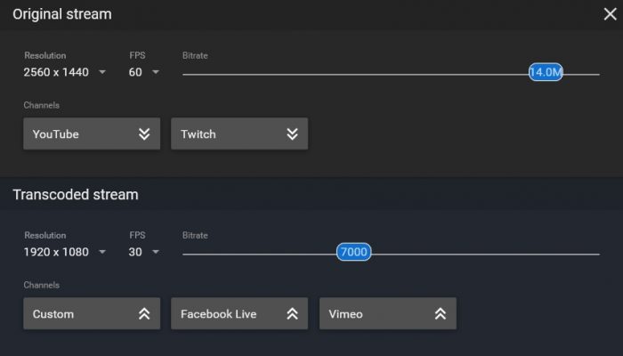 Live stream transcoding
