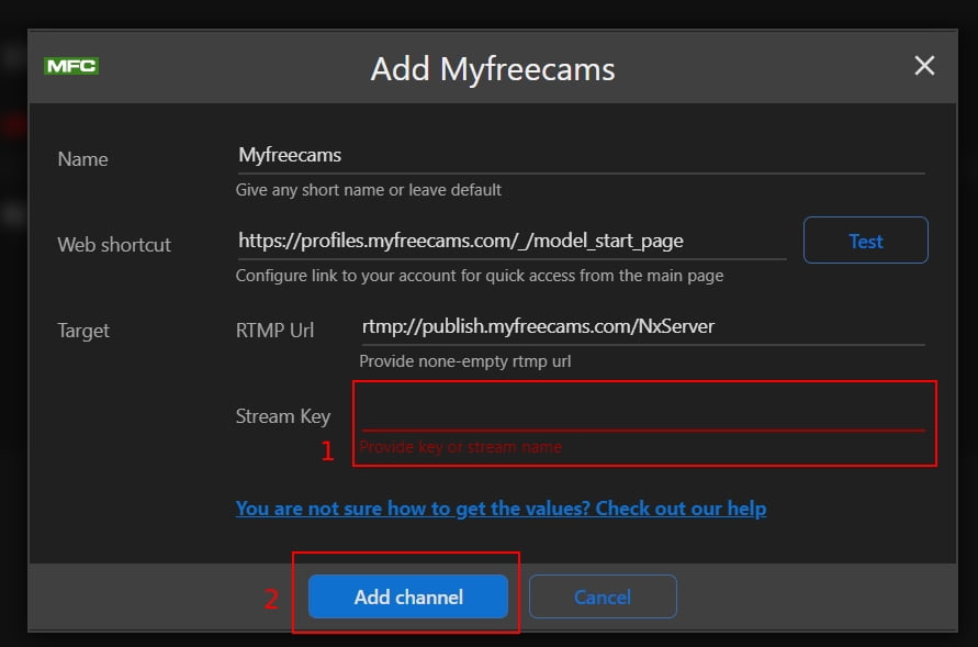 myfreecams obs